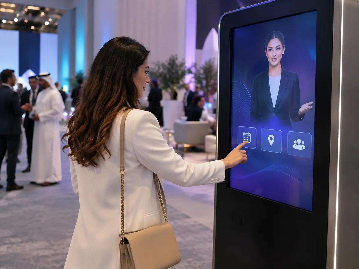AI-generated illustration: Touchscreen concierge