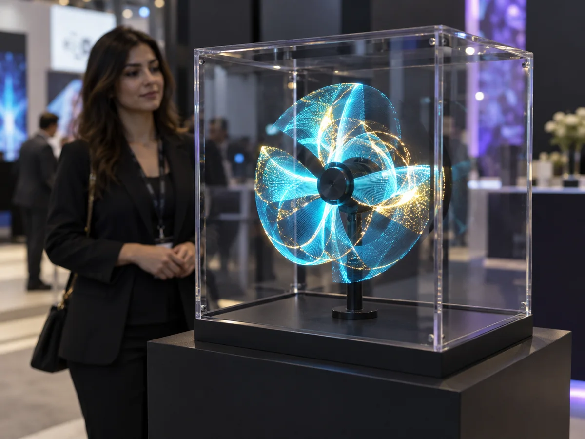 AI-generated illustration: Hologram fan display