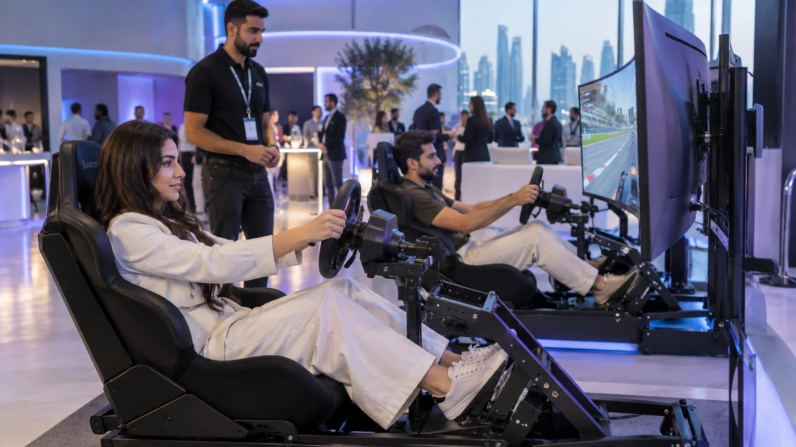 AI-generated illustration: Racing simulator activation