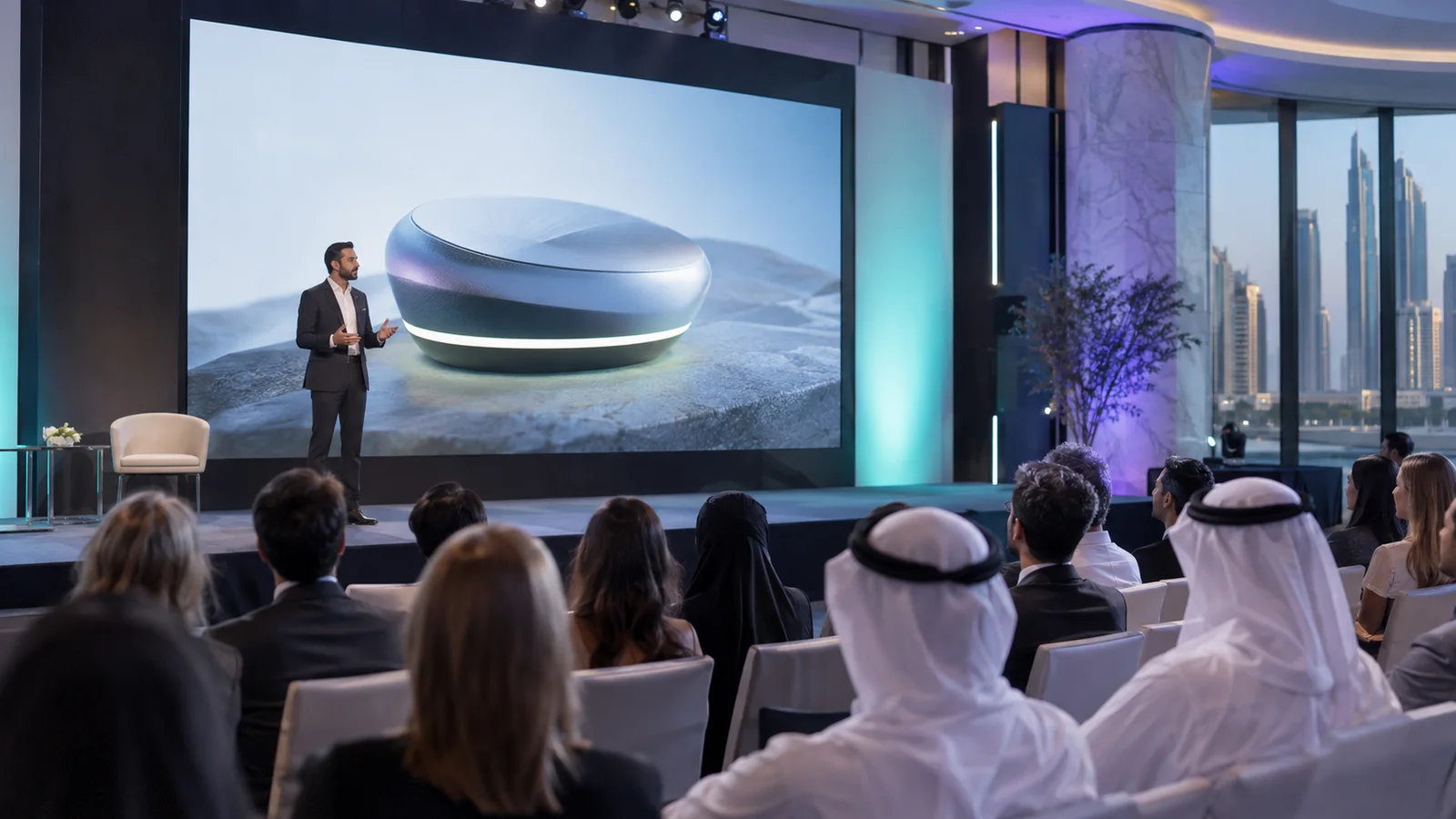 AI-generated illustration: CGI content at an event