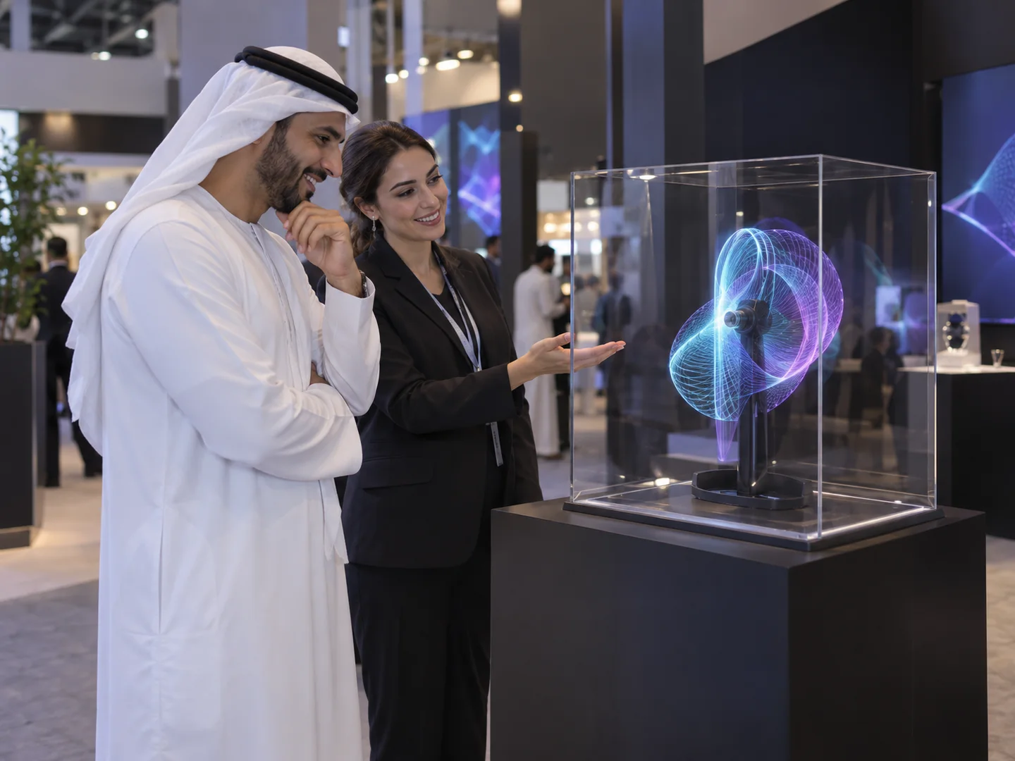 AI-generated illustration: A visitor engaging with the display