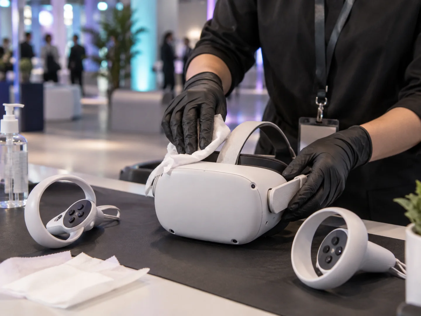 AI-generated illustration: VR equipment detail
